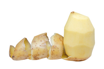 Potatoes with peel isolated on white background