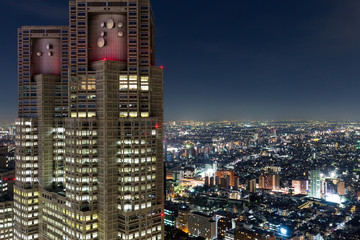 Fototapeta na wymiar Tokyo skyline at night