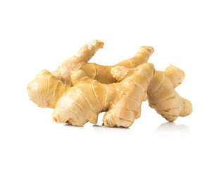 Fresh mango fruit on leaf with white background