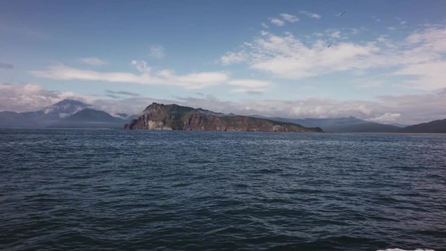 South-eastern coast of Kamchatka peninsula is washed by waters of Pacific Ocean stock footage video