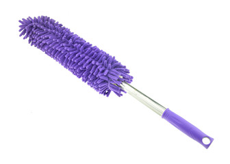 purple duster isolated on white background.