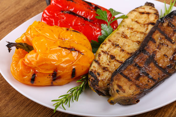 Grilled vegetables - eggplant, zucchini and pepper