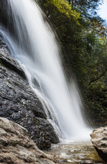 Waterfall at Silver Run Falls in North Carolina Nantahala National Forest
