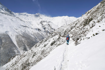 Landscape in Annapurna circuit,trekking in Nepal