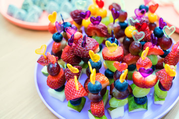 Fresh fruit on skewers