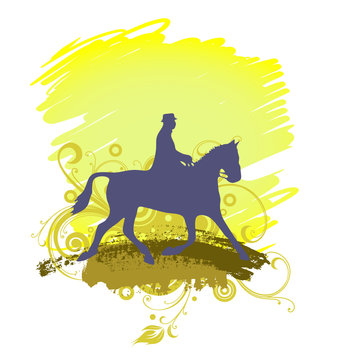 A Gentleman Riding A Horse Silhouette 