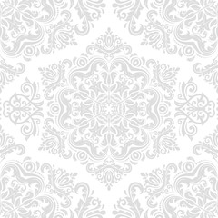 Fototapeta premium Seamless classic light silver pattern. Traditional orient ornament