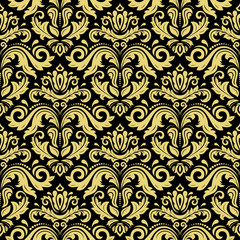 Damask classic golden pattern. Seamless abstract background with repeating elements