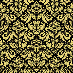 Damask classic golden pattern. Seamless abstract background with repeating elements