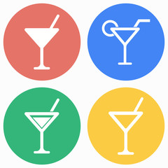 Cocktail icon set.