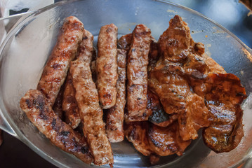 grilled meat bowl closeup