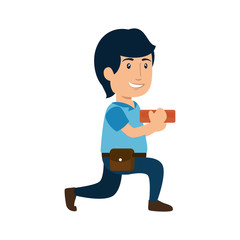 Worker man cartoon icon vector illustration graphic design