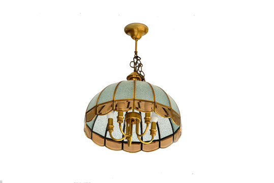 Vintage chandelier lamp isolate on white background for decoration.