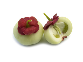 star gooseberry fruit on white background.