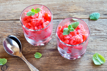 Strawberry granita