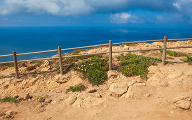 Fototapeta na wymiar Atlantic ocean from Cabo da Roca, the western point of Europe, Portugal