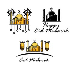 Set Eid Mubarak Vector