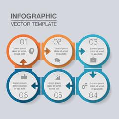 Vector infographic template for diagram, graph, presentation, chart, business concept with 6 options.