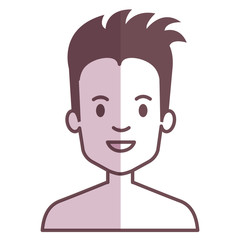 young man shirtless avatar character vector illustration design