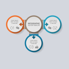 Vector infographic template for diagram, graph, presentation, chart, business concept with 3 options.