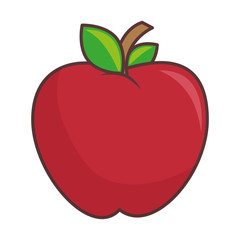 apple fresh fruit icon vector illustration design