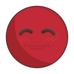 cute face emoticon kawaii character vector illustration design