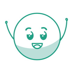 cute face emoticon kawaii character vector illustration design