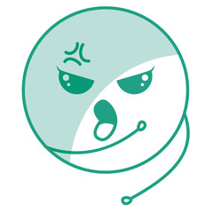 cute face emoticon kawaii character vector illustration design