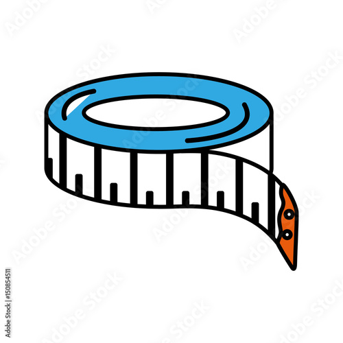 "tape sewing measure icon vector illustration design" Stock image and