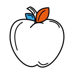 apple fresh fruit icon vector illustration design