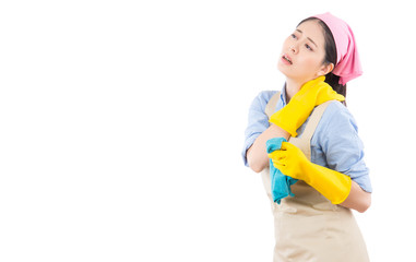 housewife feel neck painful and massage