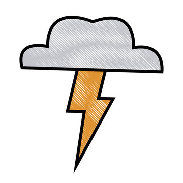 cloud thunderbolt weather storm image vector illustration