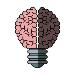 brain bulb inspiration creativity shadow vector illustration