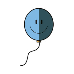 balloon smile funny decoration shadow vector illustration