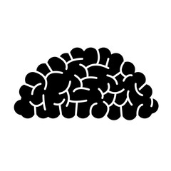 brain human organ memory silhouette vector illustration
