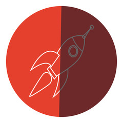 rocket technology science creativity design icon circle vector illustration
