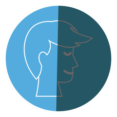 profile head man male hairstyle icon circle vector illustration