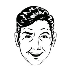 face man smiling expression pop art design vector illustration