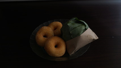 Nasi Lemak and Keria  food freckled in Malasyia Tradisi society, taken as a normal breakfast.