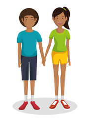 Couple of young parents vector illustration design