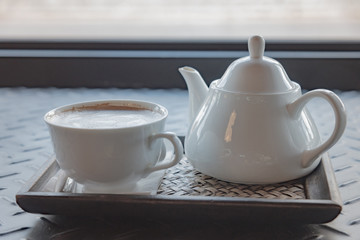 Cup of latte coffee