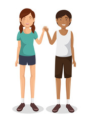 Couple of young parents vector illustration design