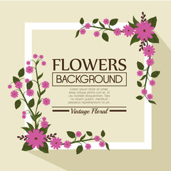 floral background decorative frame vector illustration design