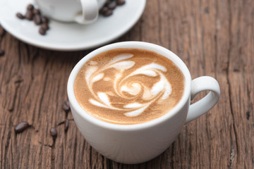 Coffee cup and beans