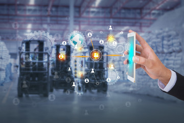 Social connection and networking for distribution of goods in warehouse process , Logistic Import Export background