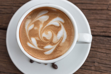 Coffee cup and beans