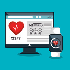 digital healthcare technology icon vector illustration design