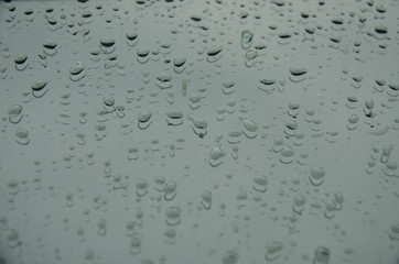 Rain drops on a car window