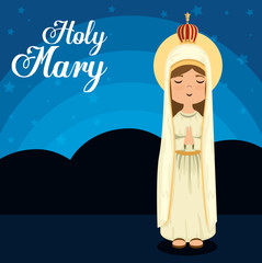 holy mary religious card vector illustration design