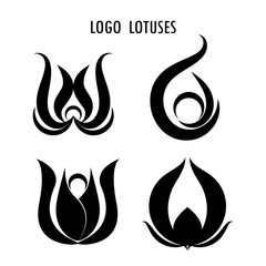 Flower Icons Set - Isolated On White Background -  illustration, Graphic Design Editable For Your Design. Flower Sign Logo